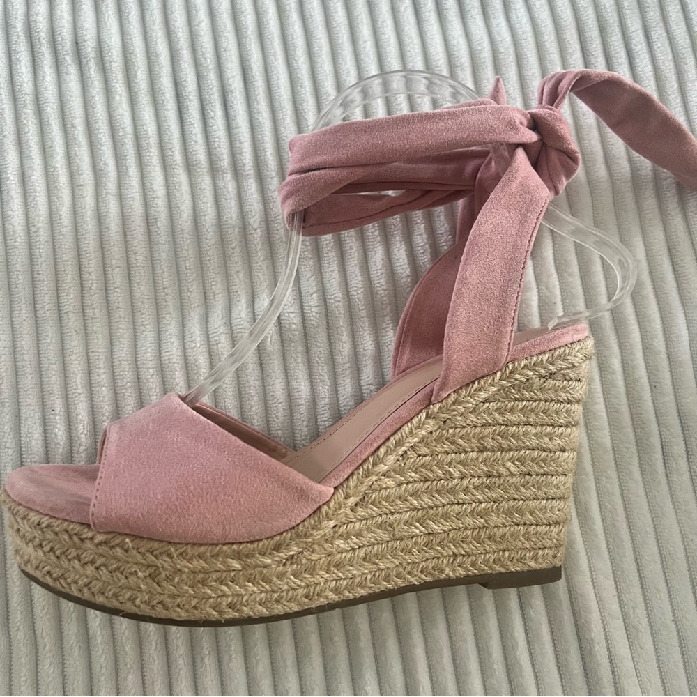 Pink Wedge Sandals